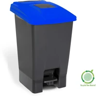 Planet DA503XSZADUP229K szelektív hulladékgyűjtő konténer, műanyag, pedálos,  antracit/kék kép