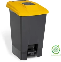 Planet DA503XSZADUP229S szelektív hulladékgyűjtő konténer, műanyag, pedálos, antracit/sárga kép