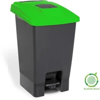 Planet DA503XSZADUP229Z szelektív hulladékgyűjtő konténer, műanyag, pedálos, antracit/zöld kép