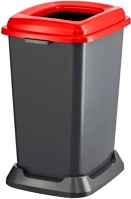 Planet DA503XSZADUP900R Szelektív hulladékgyűjtő konténer, műanyag, nyitott fedeles, piros, 50l kép