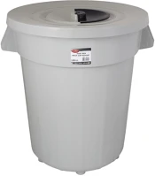 Planet H65UP112 Kerek szemetes kuka, fedéllel, műanyag, eco szürke, 120 l kép