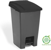 Planet H65UP228F szelektív hulladékgyűjtő konténer, műanyag, pedálos, antracit/fekete kép