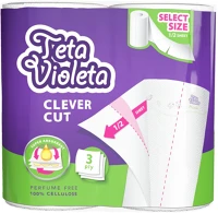 Planetline ALDV334 Violeta háztartási papírtörlő piknik clever cut 3 rétegű, 2 tekercs kép