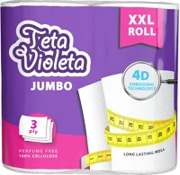 Planetline ALDV335 Violeta háztartási papírtörlő jumbo xxl prémium, 3 rétegű, 2 tekercs kép