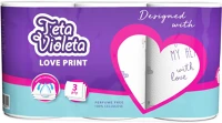 Planetline ALDV738 Violeta háztartási papírtörlő love 3 rétegű, 3 tekercs kép
