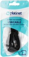 Platinet PSCCC220B Usb-c to usb-c 42w braided cable 2m black kép