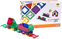 Playmags 153 Magnetic tiles 3d train   - 50 pcs set kép