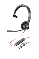 Poly BLACKWIRE 3310 monaural microsoft teams certified usb-c headset +usb-c/a adapte kép