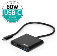 Port designs 900140 Mini 3-port usb-c dokkoló fekete kép