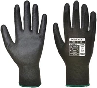 Portwest 21.01265 Kesztyű mártott  nylon pu tenyérrel fekete 10-es 2 darab/pár kép