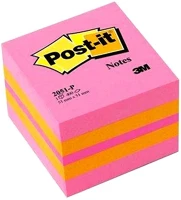 Post-it 01.01594 Öntapadós jegyzettömb 3m  lp2051p 51x51mm mini kocka vegyes pink 400 lap kép