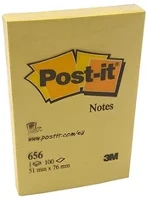 Post-it 03.0020906 Öntapadós jegyzettömb 3m  lp656 51x76mm sárga 12x100 lap kép