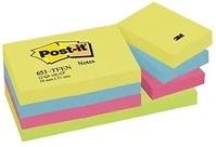 Post-it 03.00299 Öntapadós jegyzettömb 3m  38x51mm energikus színek 12x100 lapos kép