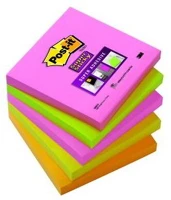 Post-it 654s-n Post-it 654s-n super sticky 76x76mm 5x90lap neon jegyzettömb