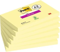 Post-it 7100259448 Super sticky 655-sscy 76x127mm 90lapos 4+2 tömb kanárisárga öntapadós jegyzettömb kép