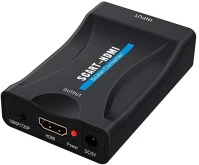 Premiumcord KHSCART02 Konverter, scart - hdmi, 1080p, 230v tápellátással, f/f, fekete kép