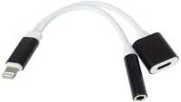 Premiumcord KIPOD54 Adapter audio lightning - 3,5mm jack + usb-c töltéshez, m/f/f, 0,1m, fekete kép