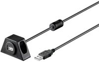 Premiumcord KU2DOCK3 Kábel usb 2.0 a - a, m/f, asztalra szerelhető, 3m, fekete kép