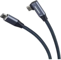 Premiumcord KU31CU1 Kábel usb 3.2 gen 2, 90° fokos, 20gbit/s, 5a, 100w, c - c, m/m, 1m, szürke kép