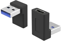 Premiumcord KUR31-27 Adapter, 90 fokos, usb-a - usb-c, m/f, fekete kép