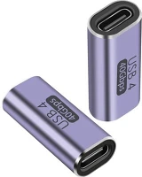 Premiumcord KUR31-37 Adapter, toldó, thunderbolt, 40gbps, usb-c - usb-c, f/f, szürke