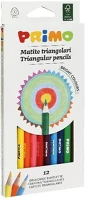 Primo 07.03392 Színes ceruza  háromszögletű 12 darabos ajándék hegyezővel kép