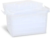 Primo 819VS Tárolódoboz  25,5x17x14,5 cm műanyag 4 db elválasztó tálcával kép