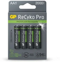 Pro R6/AA, GPRHC212F002 Gp battery (aa) rechargeable recyko+  fast flash nimh , (4 batteries / blister), 2000mah kép