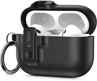 Protect FD5906302333288 Airpods pro 3 tartó - tech-  slim hook - fekete szilikon airpods pro 3 tok kép