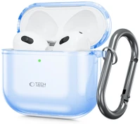 Protect FD5906302380251 Tech-  flexair airpods 4 tartó - kék szilikon tok, fém karabinerrel kép