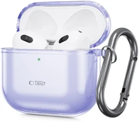 Protect FD5906302380268 Tech-  flexair airpods 4 tartó - lila szilikon tok, fém karabinerrel kép