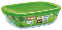 Pyrex 203063 Cook & store tégla sütőtál, műanyag fedővel 23x15x6,5cm 1,1l kép