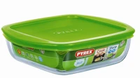 Pyrex 203133 Cook & store szögletes sütőtál, műanyag fedővel 20×17 cm 1 l kép