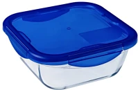 Pyrex 203210 Cook & go szögletes sütőtál, műanyag fedővel 21x21x8cm 1,9l kép