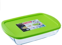 Pyrex 203223 Cook & store tepsi, műanyag tetővel 40x27x7 cm kép