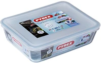 Pyrex 203230 Cook & freeze téglalap sütőtál, műanyag tetővel 22x17x6 cm 1,5l kép