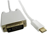 Qoltec 50416 Dvi - usb-c (apa - apa) kábel 1m - fehér kép