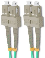 Qoltec 54356 Száloptikás kábel 10 m 2x sc om4 zöld kép
