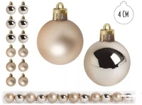 Qx 050390 Iris karácsonyi dísz, pvc gömb aranysárga 12db 4cm kép