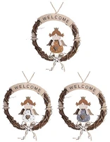 Qx 18 CM-3 Karácsonyi kopogtató fa  welcome felirattal 18 cm-3 féle kép