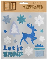 Qx 312804 Ablakzselé 20x25 cm rénszarvas kék/fehér kép