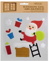 Qx 312809 Ablakzselé 20x25 cm hóember és ajándékok kép