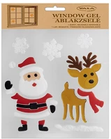 Qx 312810 Karácsonyi ablakzselé 20x25 cm mikulás és rénszarvas kép