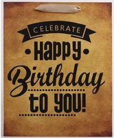 Qx 337699 Dísztasak matt 26x32 cm barna happy birthday to you kép