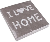 Qx 343282 Szalvéta 33 x 33 cm 3 rétegű i love home szürke kép