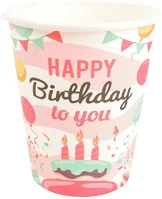 Qx 364342 Party pohár 2,7 dl happy birthday 10 db/csomag kép