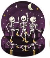 Qx 364361 Party tányér 23 cm csontváz 10 db/csomag kép