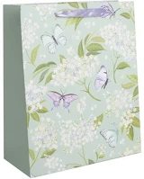 Qx 370033 Dísztasak tavaszi 26x32 cm fehér virág lepkével kép