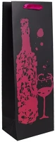Qx 370308 Dísztasak matt boros 12x36 cm fekete/pink kép