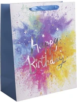 Qx 370327 Dísztasak matt 18x23 cm happy birthday színes kép